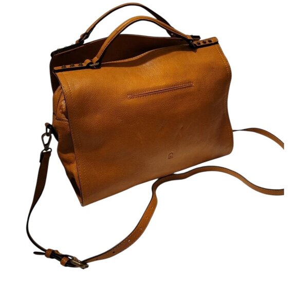 C & C California Leather Bag Satchel Crossbody Tote Bag British Tan - Picture 3 of 16